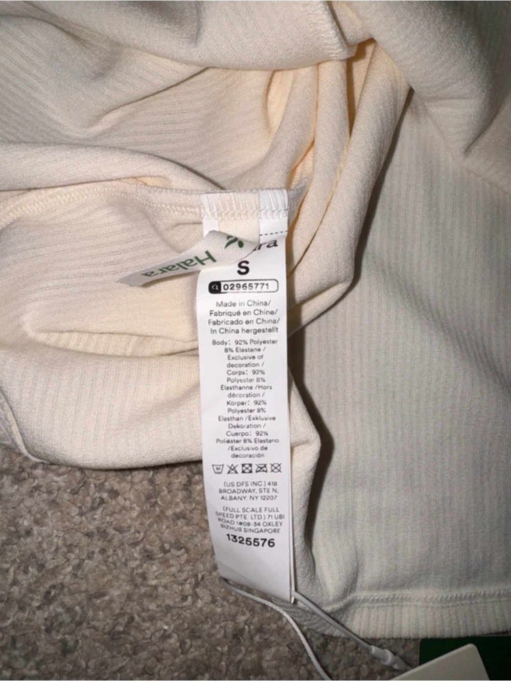 HALARA Cream Ribbed Crossback Tank - Picture 3 of 3